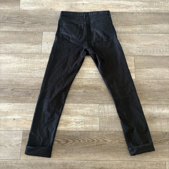 UNIQLO Selvedge Jeans Mens 29x33 Black Slim Straight Mid Rise Stretch Denim - Picture 11 of 11